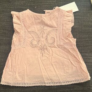 Zara Light Pink Kids Blouse with Embroidery